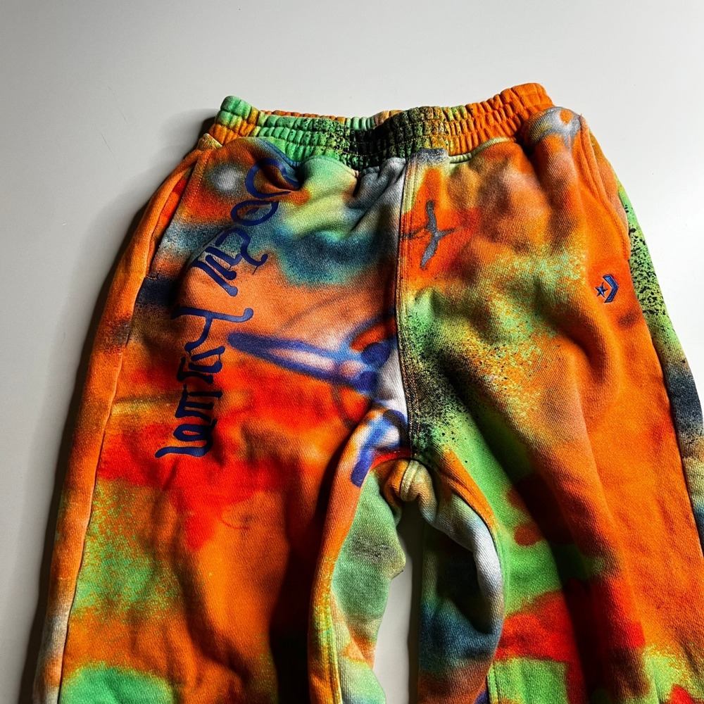 Converse x Joe Freshgoods Kids Sweatpants Tie Dye Airbrush Orange Green Multi